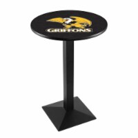 L217 Missouri Western State University 36'' Tall - 36'' Top Pub Table with Black Wrinkle Fini