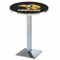L217 Missouri Western State University 36'' Tall - 36'' Top Pub Table with Chrome Finish