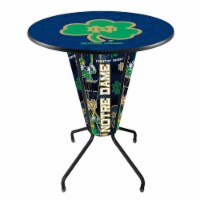 Holland Bar Stool L218B42NotreD36RND-Shm Notre Dame Lighted Pub Table with Shamrock Logo - D1