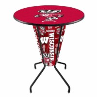 Holland Bar Stool L218B42Wiscon36RWI-Bdg Wisconsin Lighted Pub Table with Badgers Logo - D1