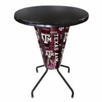 Holland Bar Stool L218B42TexA-MOD36RBlk Texas A&M Lighted Pub Table with Aggies Logo, Black T