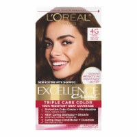 L'Oreal Paris Excellence 4G Dark Golden Brown Creme Permanent Triple Care Hair Color Perspective: Main