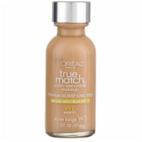 L'Oreal Paris True Match W3 Warm Nude Beige Super-Blendable Liquid Foundation SPF 17