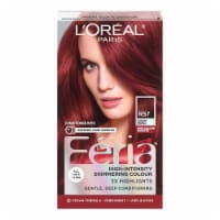 L'Oreal Feria Power Reds Cherry Crush Intense Medium Auburn R57 Permanent Hair Colour Gel