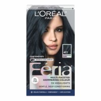 L'Oreal Paris Feria Multi Faceted Shimmering 411 Downtown Denim Permanent Hair Color Perspective: Main