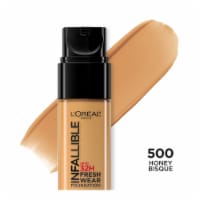 L'Oreal Paris Infallible Foundation 32 Hour Fresh Wear Lightweight 500 Honey Bisque Perspective: Main