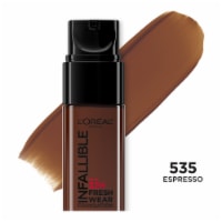 L'Oreal Paris Infallible Foundation 32 Hour Fresh Wear Lightweight 535 Espresso Perspective: Main
