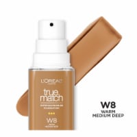 L'Oreal Paris True Match Liquid Foundation with Medium Coverage Super Blendable W8 Perspective: Main