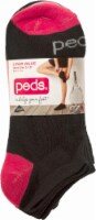 Peds® Women's No-Show Socks - 6 Pack - Black with Color at Heel and Toe Perspective: Main