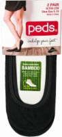 Peds Women's Bamboo Ultra Low Liner Socks - 2 Pack - Black Perspective: Main