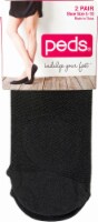 Peds Women's Mesh Pad Liner Socks - 2 Pack - Black Perspective: Main