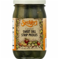 SECHLERS 8766 16 oz. Sechlers Candied Sweet Dill Pickle Strips Perspective: Main
