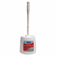 LOLA Toilet Bowl Brush & Caddy W/ Eurostyle Rounded Head, Durable Poly Fiber Bristles