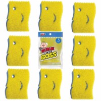 LOLA Scrub N' Wipe Boss, Non-Scratch Versatile Sponge Scrubber, Odor Free - 9 CT