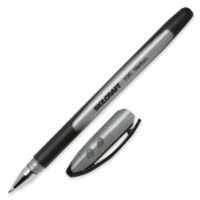 skilcraft NSN4220318 1 mm Ballpoint Stick Pen, Rubber Grip & Medium Point - Black
