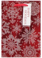 Christmas Holiday Gift Bag - Whimsical Snowflake Perspective: Main