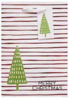 Christmas Holiday Gift Bag - Whimsical Trees on Stripes Perspective: Main