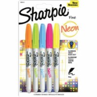 Sharpie Neon Permanent Markers Fine Bullet Tip Assorted Colors