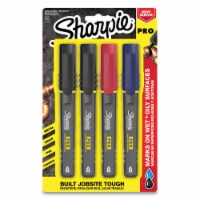 Sharpie Pro Permanent Marker, Fine Bullet Tip, Assorted Colors, 4/Pack 2018324 Perspective: Main