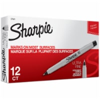 Sharpie Permanent Marker,Black,Ultra Fine,PK12  37001