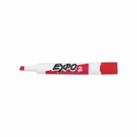 EXPO® Low-Odor Dry-Erase Marker, Broad Chisel Tip, Red, Dozen 80002