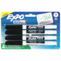 EXPO 86661 Low-Odor Dry Erase Markers, Fine Point, Black, 4-Count