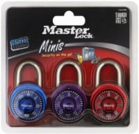 Master Lock Minis Combination Locks - 3 Pack - Assorted