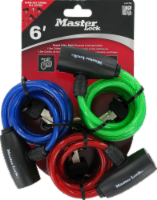 Master Lock Keyed Cable Lock - 3 Pack - Assorted