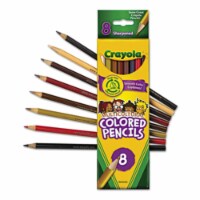 Multicultural Colored Woodcase Pencils, 3.3 mm, 8 Assorted Colors/Set