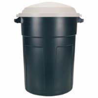 Rubbermaid 2894-87 EGRN Plastic Refuse Trash Can With Dark Platinum Lid - 32 Gallon- Pack Of