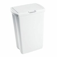 Rubbermaid 13.25 Gallon Rectangular Spring-Top Lid Wastebasket Trash Can, White Perspective: Main