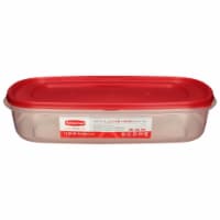 Rubbermaid® FG7H77TRCHILI Premier Clear 5 c. Container w/ Red Lid