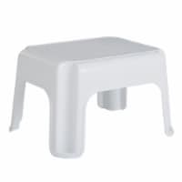 Rubbermaid Durable Roughneck Plastic Family Sturdy Small Step Stool, White