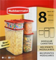 Rubbermaid Rubbermiad Modular Canisters Food Storage, 8-Piece Set, clear