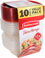 Rubbermaid TakeAlongs Quik Clik Seal Food Storage Containers - Clear/Red Perspective: Main