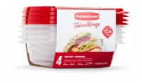 Rubbermaid® TakeAlongs® Square BPA-Free Plastic Snap Seal Food Storage Container - 4 pack