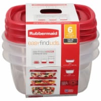 Rubbermaid Food Storage Container with Easy Find Lid, Red/Clear, 14 Cup