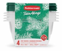 Rubbermaid Take Alongs Deep Square Food Storage Containers - 4 Pack - Clear/Pine Perspective: Main