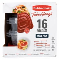 Rubbermaid® Take Alongs Food Storage Container Set - Clear/Ruby Perspective: Main