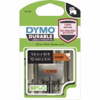 Dymo Durable D1 Labels - 1/2  - Rectangle - Orange - 1 Each