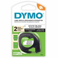 DYMO® Paper Labels for LetraTag label makers, Black Print on White, 1/2" x 13', 2 Rolls Perspective: Main
