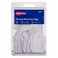 Avery Marking Tags, 1.75in X 0.09in, Pre-Strung, White 6732, 100 Ct Perspective: Main