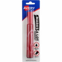 Marks-A-Lot Red Regular Chisel Tip Permanent Marker 17887 Pack of 6
