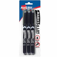 Marks-A-Lot Perm Marker Pen Style 3pk, black Perspective: Main