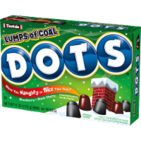 DOTS® Lumps of Coal Blackberry and Black Cherry Flavored Gumdrops Holiday Candy Box Perspective: Main
