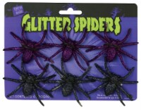 Fun World® Glitter Spider Decorations - Black/Purple Perspective: Main