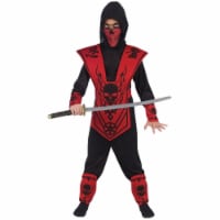 Morris Costumes FW110092SM Childs Ninja Skull Costume, Red & Black - Small