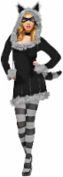 Fun World Adult Small-Medium Racy Raccoon Costume - Black/Gray Perspective: Main