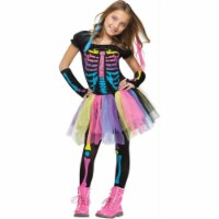 Fun World Children's Medium (8-10) Funky Punk Bones Costume - Neon Perspective: Main