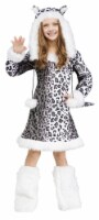 Fun World Children's Medium (8-10) Hooded Snow Leopard Costume - Black/White Perspective: Main
